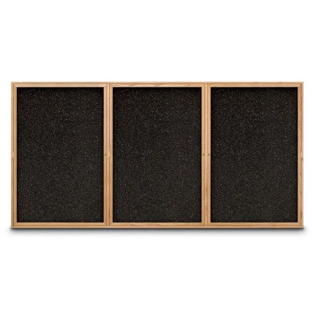 United Visual Products Sliding Door Indoor Enclosed Corkboard, 7 UV9027ACS-WHITE-KEYLIME